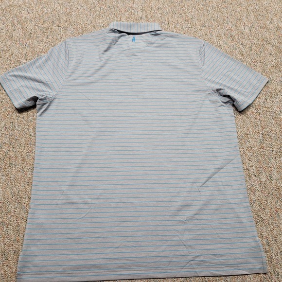 Johnnie O Polo Shirt Mens XL Striped Golf Performance Short Sleeve UPF Stretch - Picture 13 of 15